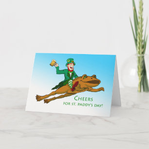 Carte Saluons St. Patrick's Day Leprechaun Grenouille et
