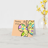 Carte Salut aux papillons (Fleur jaune)