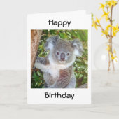 CARTE "SALUT D'ANNIVERSAIRE DE KOALA" (Fleur jaune)