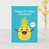 Carte Salut les amis ! Illustration d'ananas (Fleur jaune)