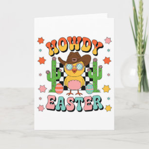 Carte Salut les filles cowboy m'aiment Pâques Joyeuses P