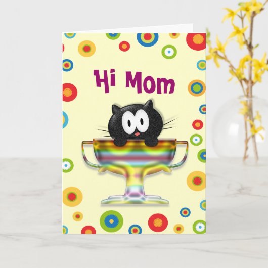 Carte Salut maman (Fleur jaune)