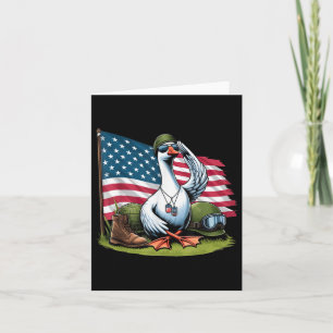 Carte Salut Oie Américaine Drapeau Usa Jour Du Souvenir