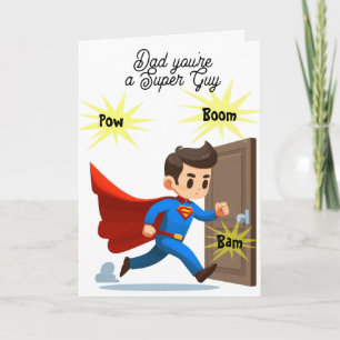Carte Salut Papa Super Héros