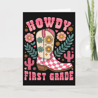 Carte Salut professeur de CE1 Western Cowboy de première