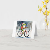 Carte Salutation à la grenouille de Noël (Fleur jaune)