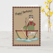 Carte Salutation allée de joyeux anniversaire de Fishin (Fleur jaune)