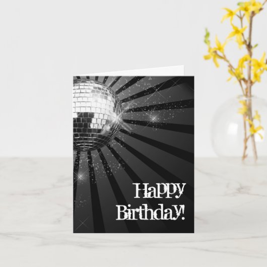 Carte Salutation argentée de joyeux anniversaire de (Fleur jaune)