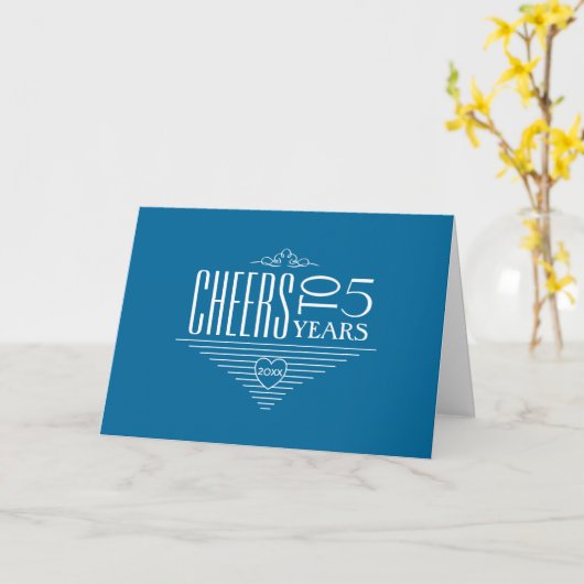 Carte Salutation au 5e anniversaire (Fleur jaune)