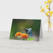 Carte Salutation aux colibris (Fleur jaune)