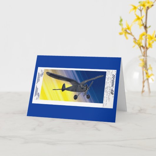 Carte - Salutation - Avion miniature (Fleur jaune)