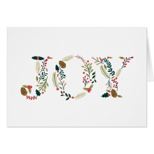 Carte Salutation botanique de Noël de joie