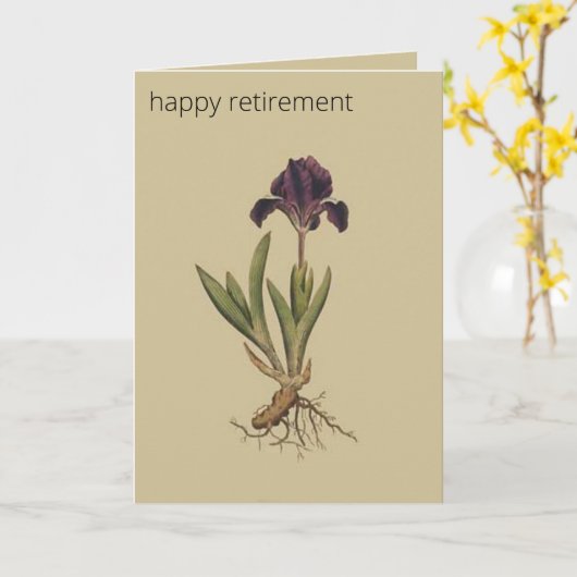 Carte Salutation botanique éditable Nwarf Iris (Fleur jaune)