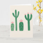 Carte Salutation cactus vide (Fleur jaune)