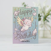 Carte Salutation cadeau Unicorn anniversaire (Debout devant)