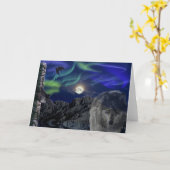 Carte Salutation-carte de loup gris, de Ravens et (Fleur jaune)