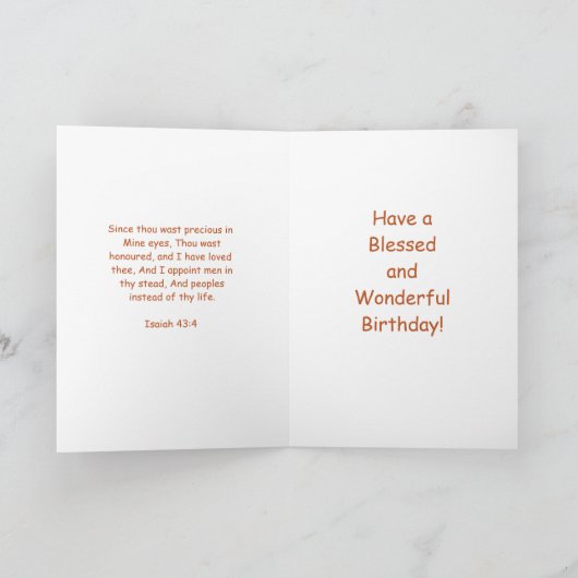 Carte Salutation chrétienne d'anniversaire (Intérieur)