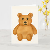 Carte Salutation classique aux ours en peluche (Fleur jaune)