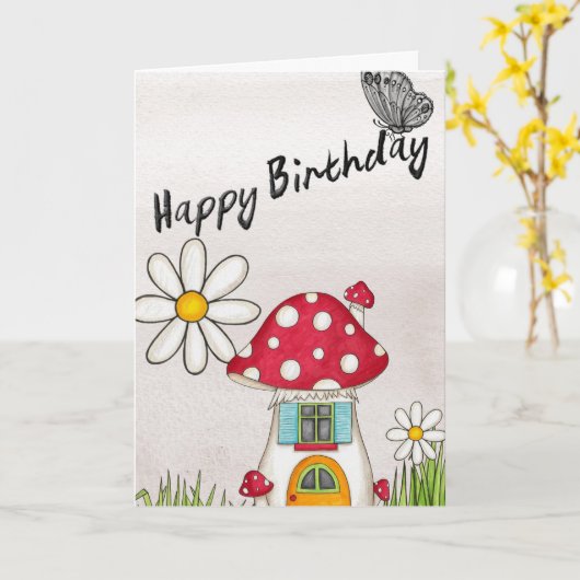 Carte Salutation d'anniversaire (Fleur jaune)