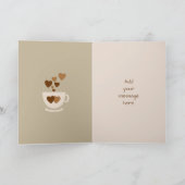 Carte Salutation d'anniversaire Brown Coffee & Friends (Intérieur)