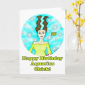 Carte Salutation d'anniversaire d'Aquarius Chick (Fleur jaune)