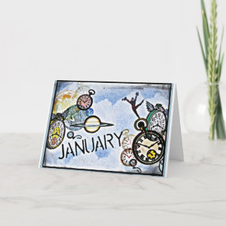 CARTE SALUTATION D'ANNIVERSAIRE DE JANVIER