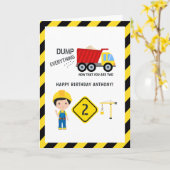 Carte Salutation d'anniversaire de la construction amusa (Fleur jaune)