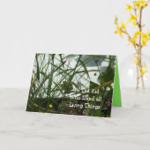 Carte Salutation d'anniversaire de la grenouille (Fleur jaune)