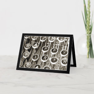 Carte Salutation d'anniversaire de la machine à écrire v