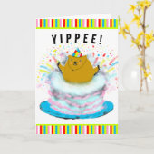 Carte salutation d'anniversaire de marmotte (Fleur jaune)