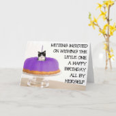Carte Salutation d'anniversaire de Mittens (Fleur jaune)