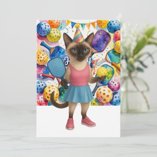 Carte Salutation d'anniversaire de Pickleball (Debout devant)