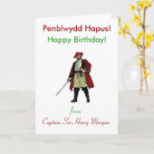 Carte Salutation d'anniversaire de pirate de Gallois (Fleur jaune)