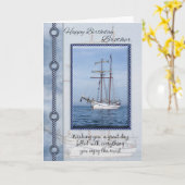 Carte Salutation d'anniversaire de yacht de frère (Fleur jaune)