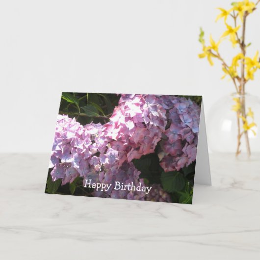 Carte Salutation d'anniversaire d'Hydrangea (Fleur jaune)