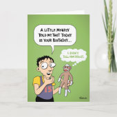 Carte Salutation d'anniversaire du singe de Sock (Devant)