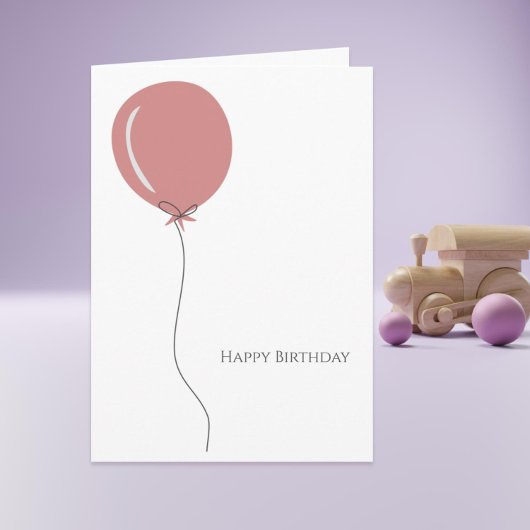 Carte Salutation d'anniversaire minimaliste rose