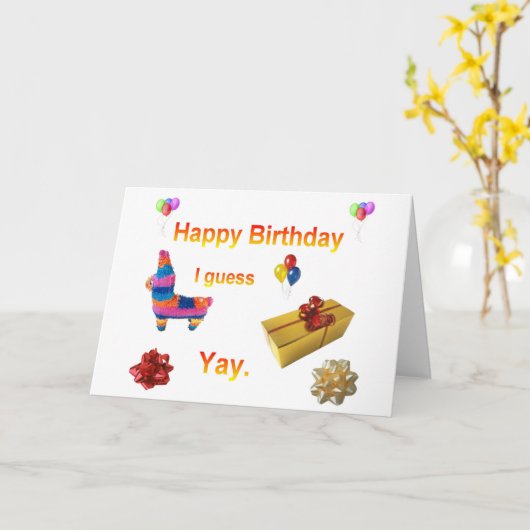 Carte Salutation d'anniversaire sarcastique (Fleur jaune)