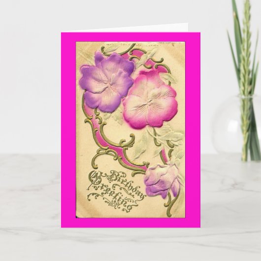 Carte Salutation d'anniversaire vintage (Devant)