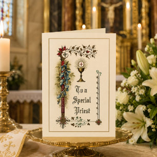 Carte Salutation d'appréciation pour prêtre catholique t