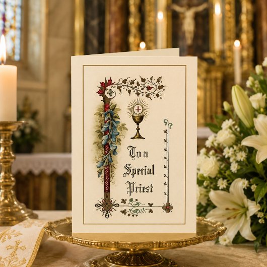 Carte Salutation d'appréciation pour prêtre catholique t