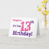 Carte Salutation de 13e anniversaire de la fille en viol (Fleur jaune)