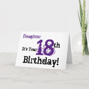 Carte Salutation de 18ème anniversaire de la fille en no