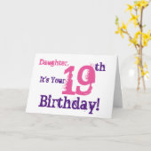 Carte Salutation de 19e anniversaire de la fille en viol (Fleur jaune)