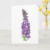 Carte Salutation de blanc de fleur de digitale (Fleur jaune)