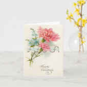 Carte Salutation de carnation rose (Fleur jaune)