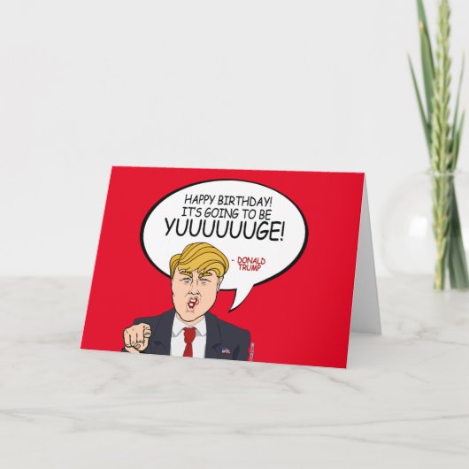 Carte Salutation de Donald Trump - Joyeux anniversaire - (Devant)