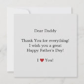 Carte Salutation de Fête des pères personnalisée moderne (Dos)
