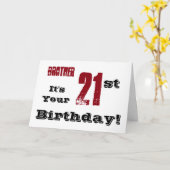 Carte Salutation de frère à 21e anniversaire en noir, ro (Fleur jaune)