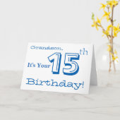 Carte Salutation de grand-fils à 15e anniversaire en ble (Fleur jaune)